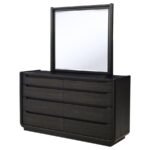 LEANDRO 8-DRAWER BEDROOM DRESSER WITH MIRROR BURNISHED BLACK - Image 4