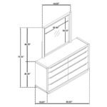 LEANDRO 8-DRAWER BEDROOM DRESSER WITH MIRROR BURNISHED BLACK - Image 12