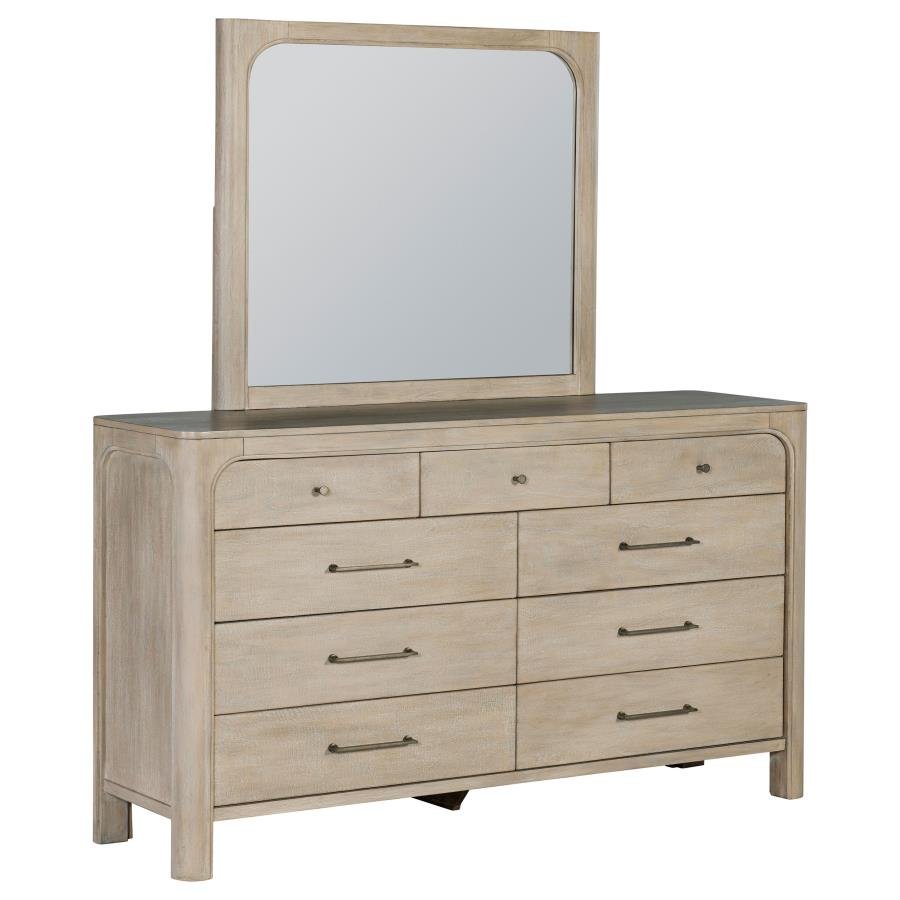 222523M_02x900.jpg SOLANO 9-DRAWER BEDROOM DRESSER WITH MIRROR WEATHERED MANGO - Image 1