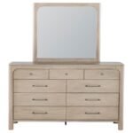 SOLANO 9-DRAWER BEDROOM DRESSER WITH MIRROR WEATHERED MANGO - Image 3
