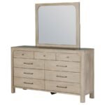 SOLANO 9-DRAWER BEDROOM DRESSER WITH MIRROR WEATHERED MANGO - Image 4