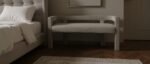 Athena Boucle Fabric Upholstered Bench - Image 2