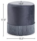 Teddy Velvet Upholstered Stool - Image 3