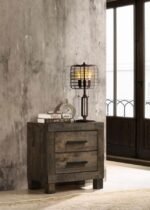 WOODMONT 2-DRAWER NIGHTSTAND RUSTIC GOLDEN BROWN - Image 2