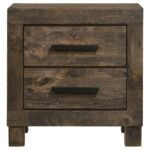 WOODMONT 2-DRAWER NIGHTSTAND RUSTIC GOLDEN BROWN - Image 3