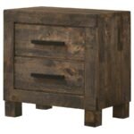 WOODMONT 2-DRAWER NIGHTSTAND RUSTIC GOLDEN BROWN - Image 4