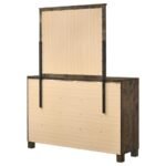 WOODMONT 8-DRAWER DRESSER WITH MIRROR RUSTIC GOLDEN BROWN - Image 8