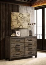 WOODMONT 8-DRAWER DRESSER RUSTIC GOLDEN BROWN - Image 2
