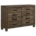 WOODMONT 8-DRAWER DRESSER RUSTIC GOLDEN BROWN