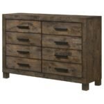 WOODMONT 8-DRAWER DRESSER RUSTIC GOLDEN BROWN - Image 4