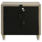 LORIENT 2-DRAWER LED NIGHTSTAND WITH USB IVORY AND CAMEL - Image 7