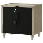 LORIENT 2-DRAWER LED NIGHTSTAND WITH USB IVORY AND CAMEL - Image 8