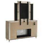 LORIENT 8-DRAWER LED FLAME BOX DRESSER AND MIRROR IVORY CAMEL - Image 6