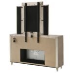 LORIENT 8-DRAWER LED FLAME BOX DRESSER AND MIRROR IVORY CAMEL - Image 8