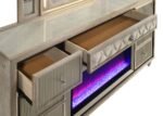 LORIENT 8-DRAWER LED FLAME BOX DRESSER AND MIRROR IVORY CAMEL - Image 11