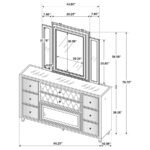 LORIENT 8-DRAWER LED FLAME BOX DRESSER AND MIRROR IVORY CAMEL - Image 16