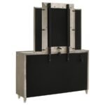 LORIENT 8-DRAWER LED DRESSER WITH MIRROR IVORY AND CAMEL - Image 6