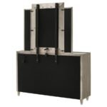 LORIENT 8-DRAWER LED DRESSER WITH MIRROR IVORY AND CAMEL - Image 8