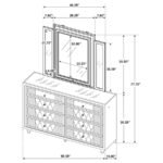 LORIENT 8-DRAWER LED DRESSER WITH MIRROR IVORY AND CAMEL - Image 15