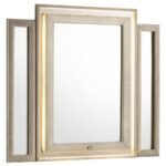LORIENT LED DRESSER MIRROR IVORY AND CAMEL