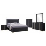 MARCELINE 5-PIECE QUEEN BEDROOM SET BLACK - Image 2