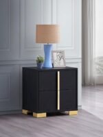 MARCELINE 2-DRAWER NIGHTSTAND BLACK - Image 2
