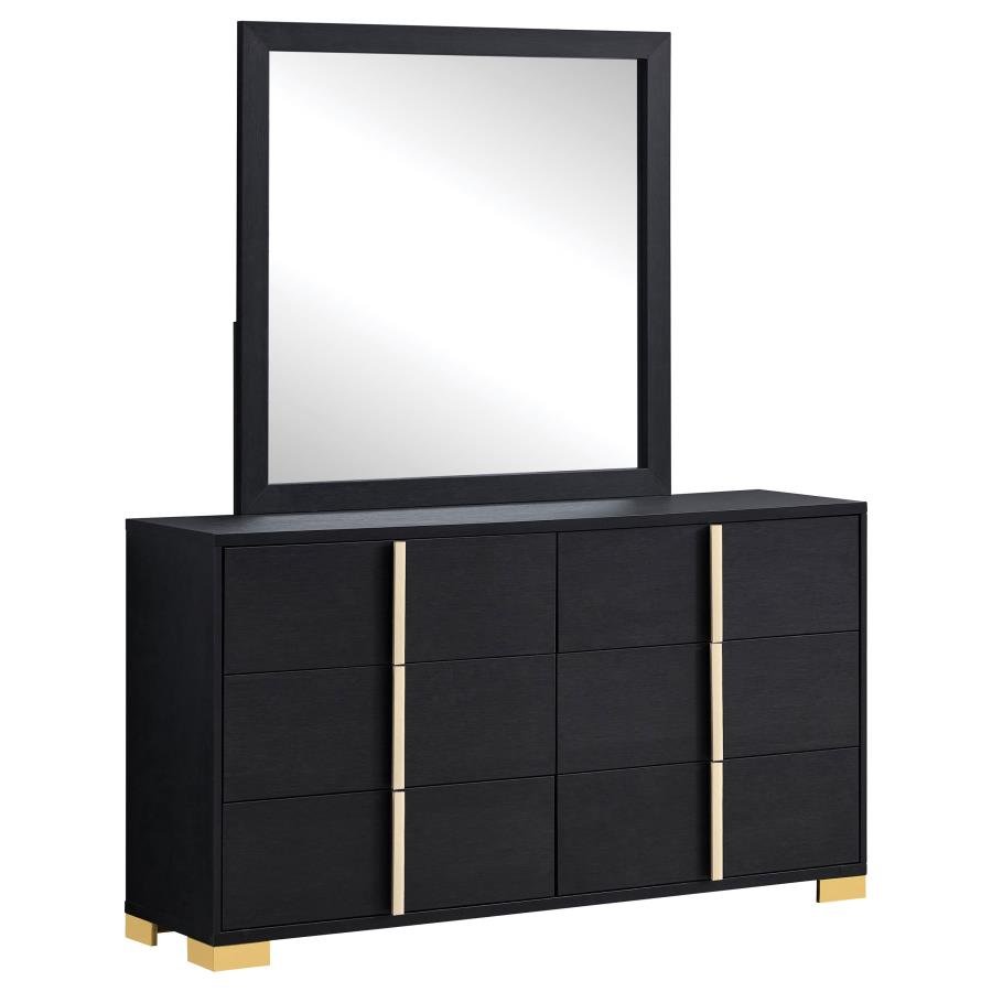 222833M_02x900.jpg MARCELINE 6-DRAWER DRESSER WITH MIRROR BLACK - Image 1