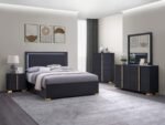 MARCELINE 6-DRAWER DRESSER WITH MIRROR BLACK - Image 14