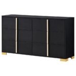 MARCELINE 6-DRAWER DRESSER BLACK - Image 4