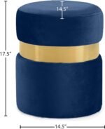 Hailey Velvet Upholstered Stool - Image 3