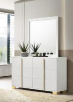 MARCELINE 6-DRAWER DRESSER WITH MIRROR WHITE - Image 2