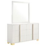 MARCELINE 6-DRAWER DRESSER WITH MIRROR WHITE