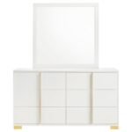 MARCELINE 6-DRAWER DRESSER WITH MIRROR WHITE - Image 3