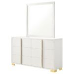 MARCELINE 6-DRAWER DRESSER WITH MIRROR WHITE - Image 4
