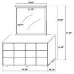 MARCELINE 6-DRAWER DRESSER WITH MIRROR WHITE - Image 13