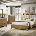 HENDERSON 5-PIECE QUEEN BEDROOM SET MEDIUM OAK