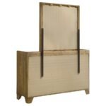 HENDERSON 6-DRAWER BEDROOM DRESSER WITH MIRROR MEDIUM OAK - Image 4