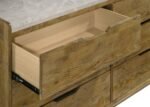 HENDERSON 6-DRAWER BEDROOM DRESSER WITH MIRROR MEDIUM OAK - Image 7