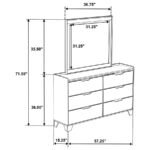 HENDERSON 6-DRAWER BEDROOM DRESSER WITH MIRROR MEDIUM OAK - Image 12
