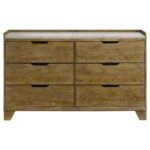 HENDERSON 6-DRAWER BEDROOM DRESSER CABINET MEDIUM OAK - Image 3