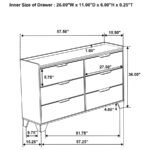 HENDERSON 6-DRAWER BEDROOM DRESSER CABINET MEDIUM OAK - Image 12