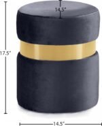 Hailey Velvet Upholstered Stool - Image 3