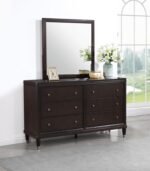 EMBERLYN 6-DRAWER DRESSER WITH MIRROR BROWN - Image 2