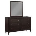 EMBERLYN 6-DRAWER DRESSER WITH MIRROR BROWN