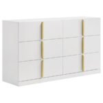 INES 5-PIECE QUEEN BEDROOM SET GREY AND WHITE HIGH GLOSS - Image 7
