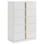 INES 5-PIECE QUEEN BEDROOM SET GREY AND WHITE HIGH GLOSS - Image 11