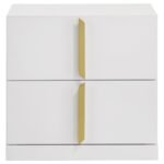 INES 2-DRAWER NIGHTSTAND BEDSIDE TABLE WHITE HIGH GLOSS - Image 3