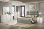 INES 2-DRAWER NIGHTSTAND BEDSIDE TABLE WHITE HIGH GLOSS - Image 12