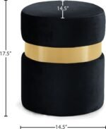 Hailey Velvet Upholstered Stool - Image 3