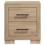 ARIELLE 2-DRAWER BEDROOM NIGHTSTAND WITH CASTERS LIGHT OAK - Image 3